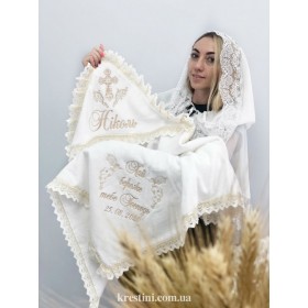Крижма для дівчинки "Ніколь" + палантин